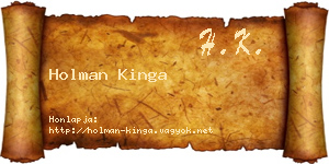 Holman Kinga névjegykártya